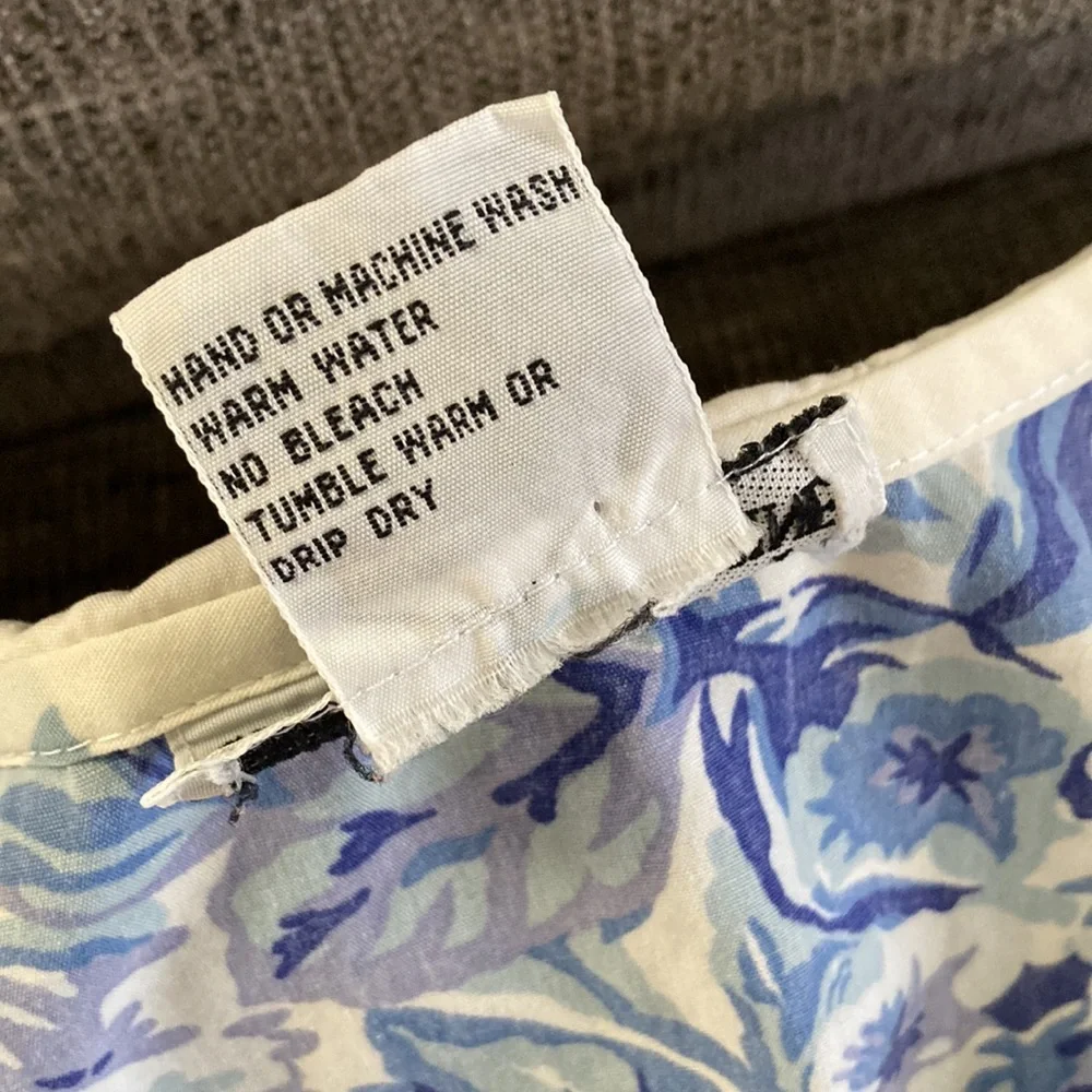 Vintage Sunshine Starshine 80s Toile Porcelain chinoiserie  dress button front - Picture 8 of 11